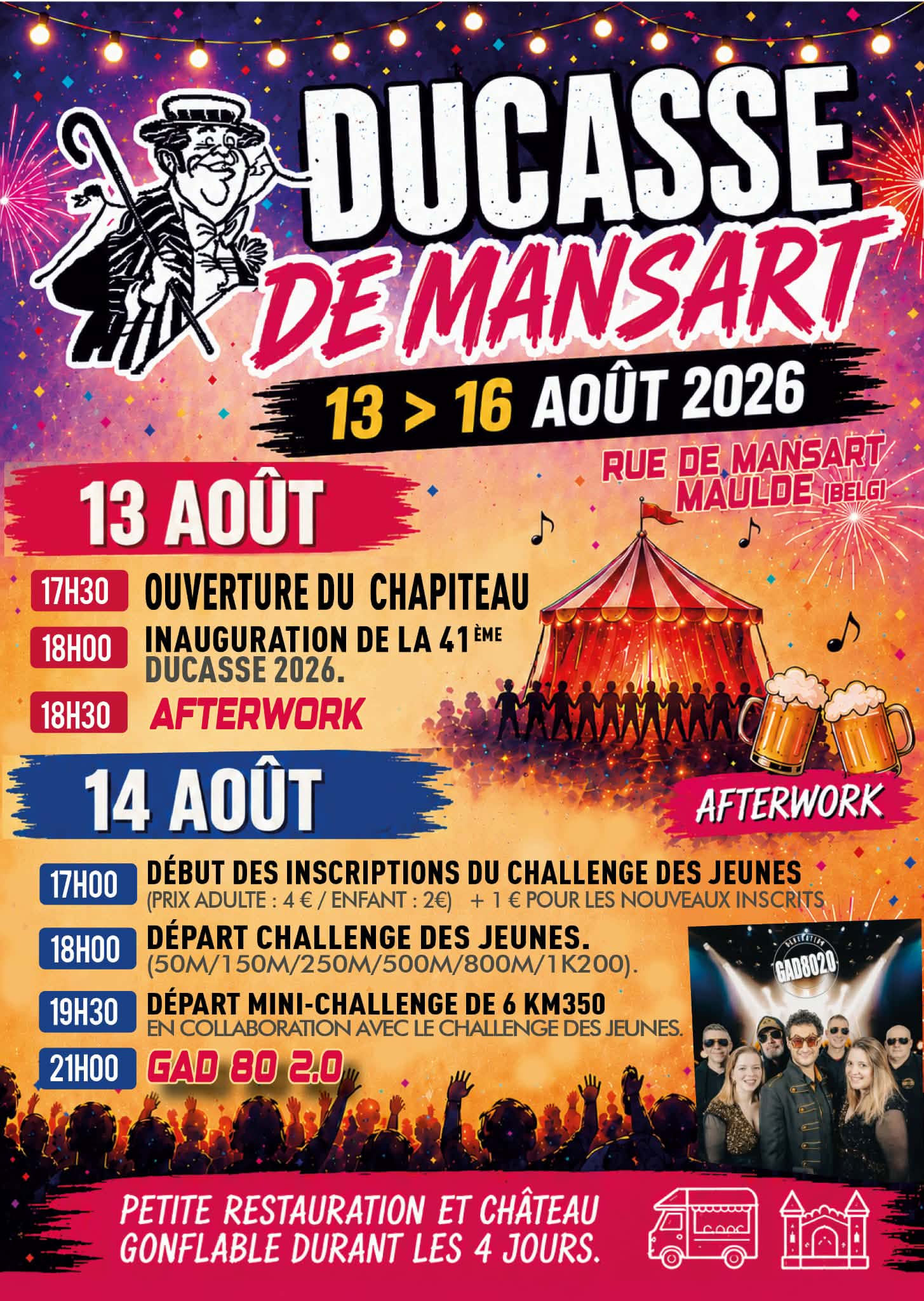 Flyer Ducasse de Mansart 2026 - 13 et 14 août